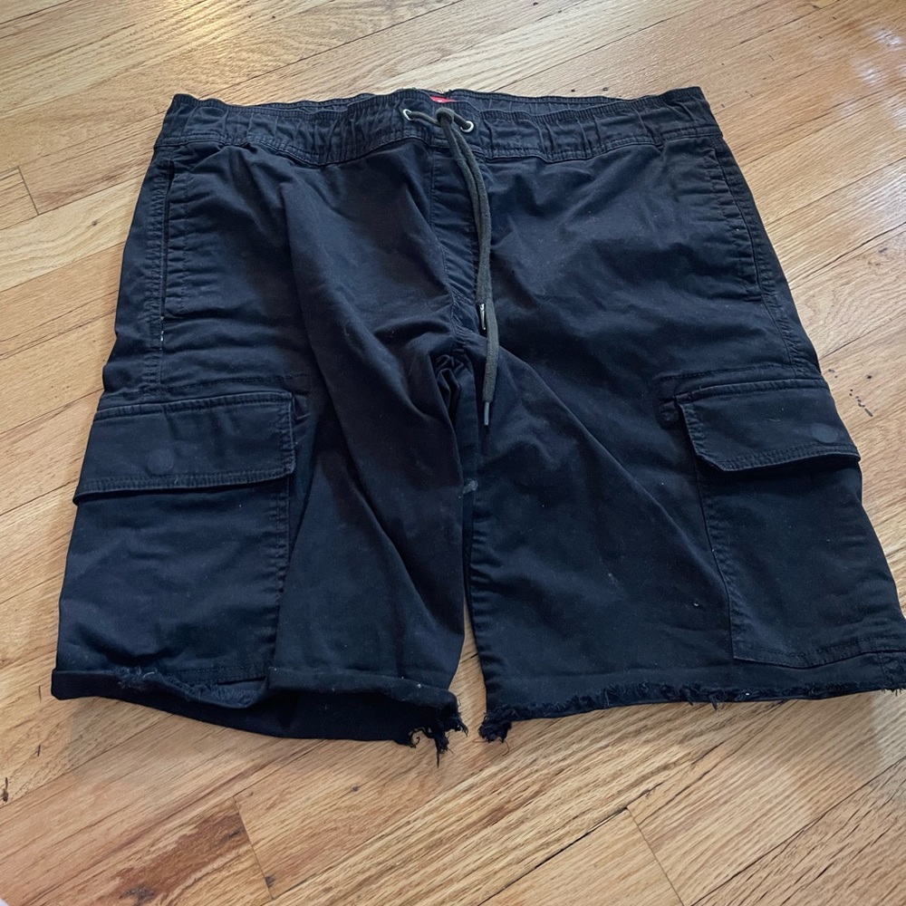 Black cargo shorts